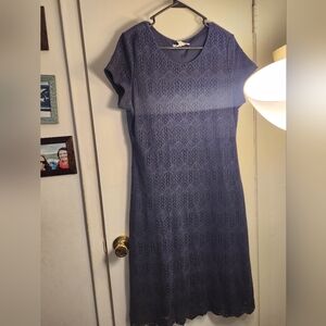 DownEast Navy Lace Midi Dress XL